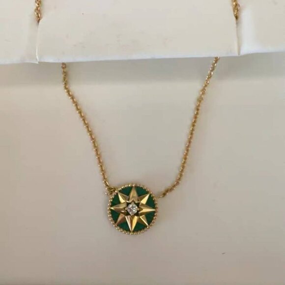 Dior Turquoise Diamond Compass Necklace - Picture 2 of 5